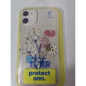 onn. iPhone Phone Case 11 / XR Pro Durable Gel‎ Floral Print Cellphone Protector